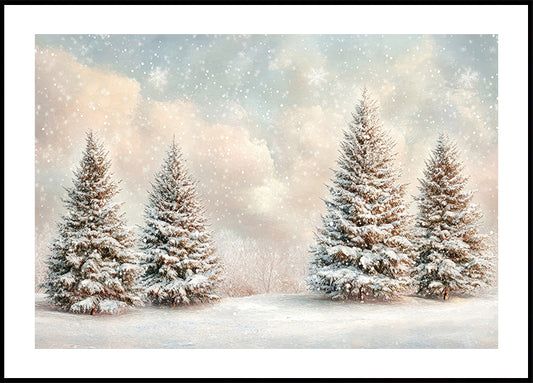 Winter Snowy Pines -juliste