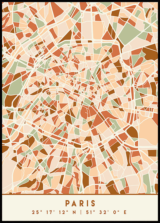 Black Maps Earth Tones 64 -juliste