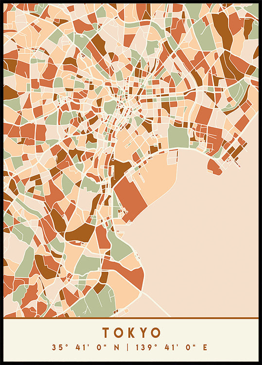 Black Maps Earth Tones 88 -juliste