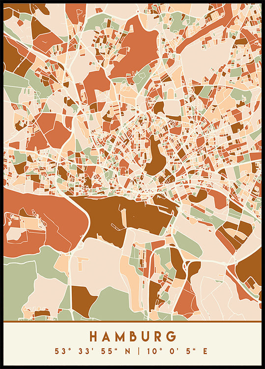 Black Maps Earth Tones 31 -juliste