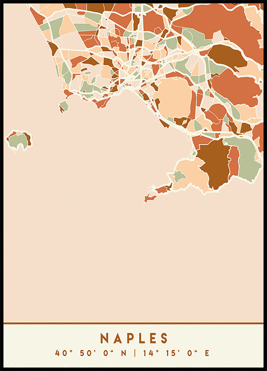 Black Maps Earth Tones 58 -juliste