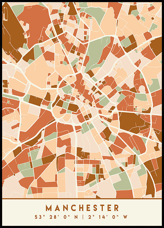 Black Maps Earth Tones 45 -juliste