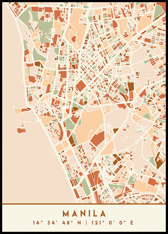 Black Maps Earth Tones 46 -juliste