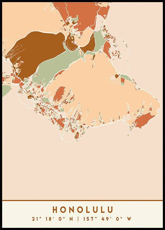 Black Maps Earth Tones 33 -juliste