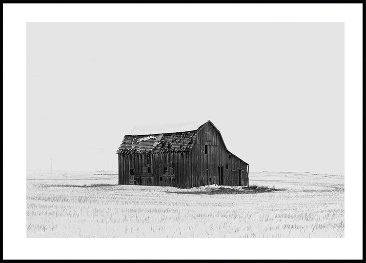 Farm Barn in Winter -juliste 