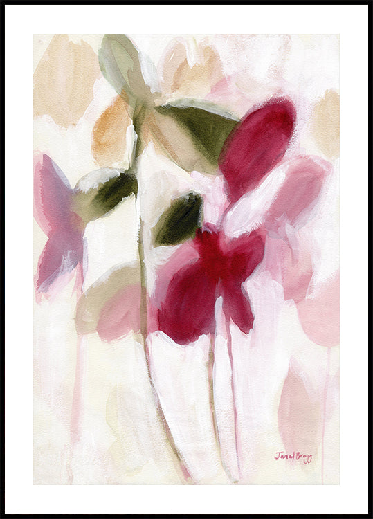 Kasvitieteellinen violetti ja kultainen juliste