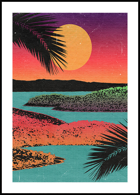Retro auringonlasku
