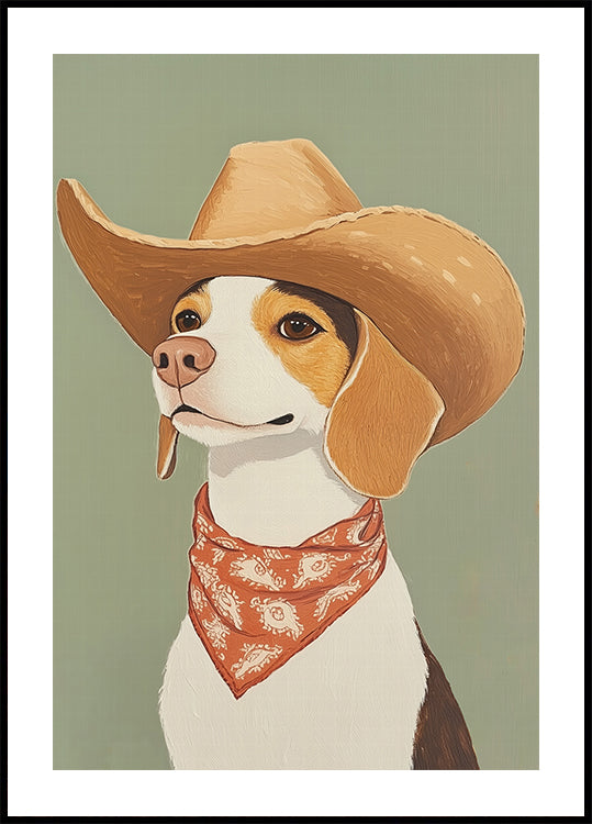 Cowboy Beagle Dog -juliste