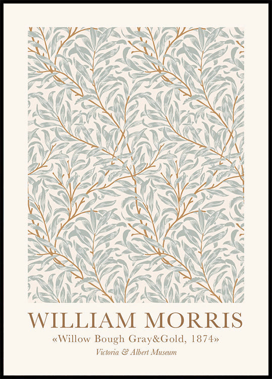 William Morris Willow Boug Grey &amp; Gold -juliste 