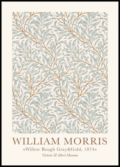 William Morris Willow Boug Grey &amp; Gold -juliste 