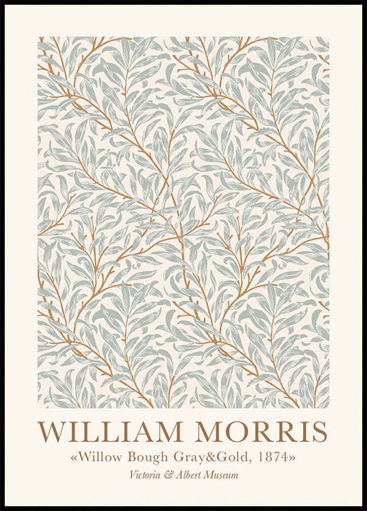 William Morris Willow Boug Grey &amp; Gold -juliste 