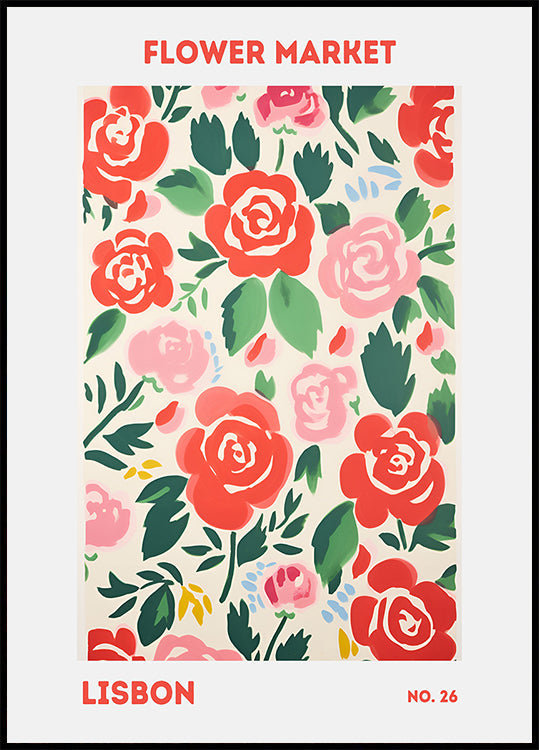 Kukkamarkkinat Lissabonin juliste