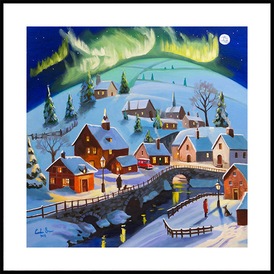 Winter Wonderland Village Northern Lights -juliste