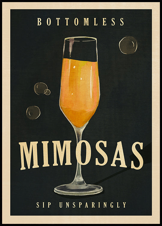 Pohjaton Mimosas Art Deco Cocktail Bar Art Juliste