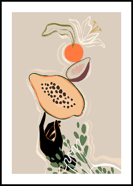 Balancing Fruits Plakat