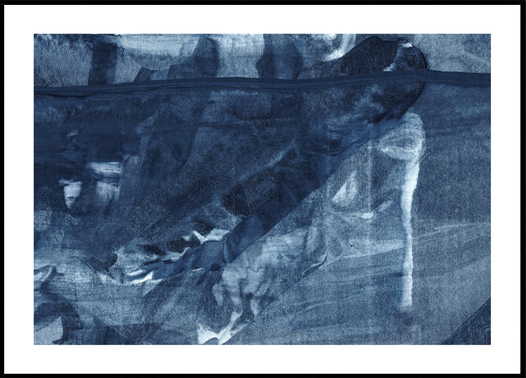 Sininen rakenne virtaa pystysuorat viivat juliste