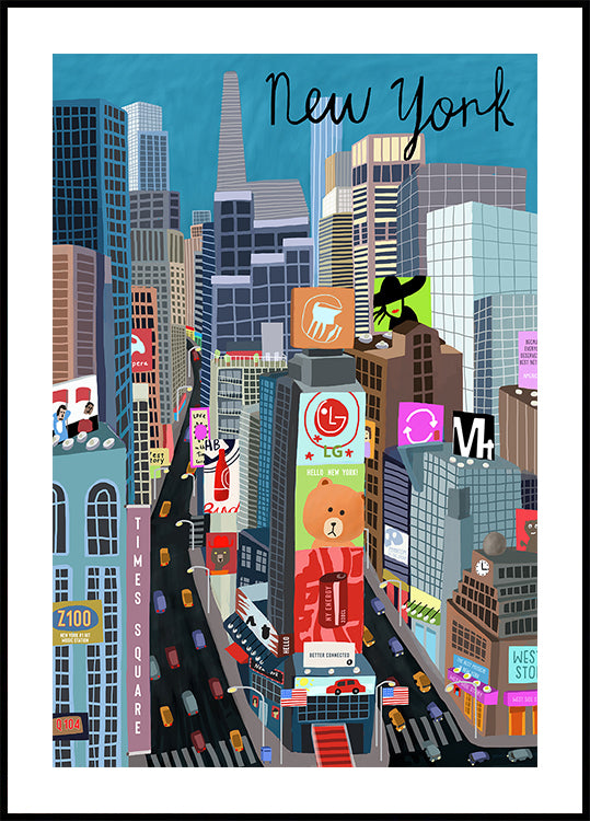 Times Square, New York Kuvitus: taiteilija Carla Daly