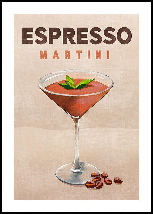 Espresso Martini Cocktail Bar -sisustusjuliste