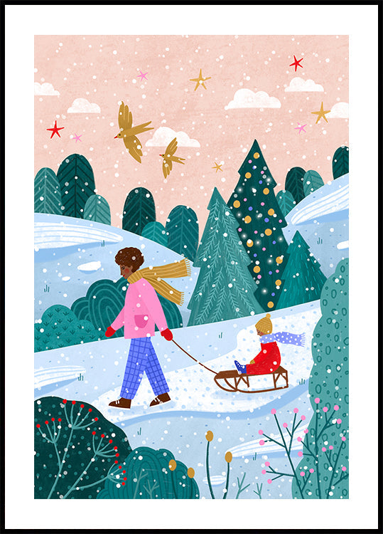 Snowy Sledge Walk -juliste