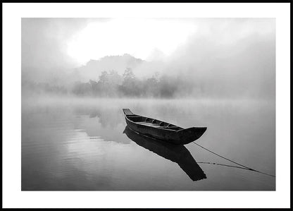 Mysterious Serenity in Foggy Waters -juliste