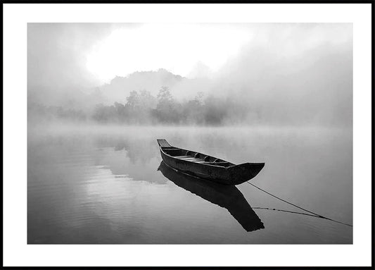 Mysterious Serenity in Foggy Waters -juliste