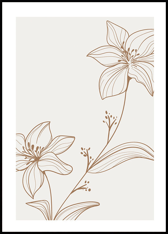 Floral Line Art -juliste