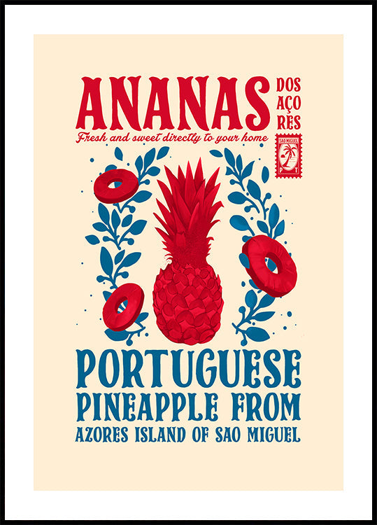 Ananas keittiön print Juliste