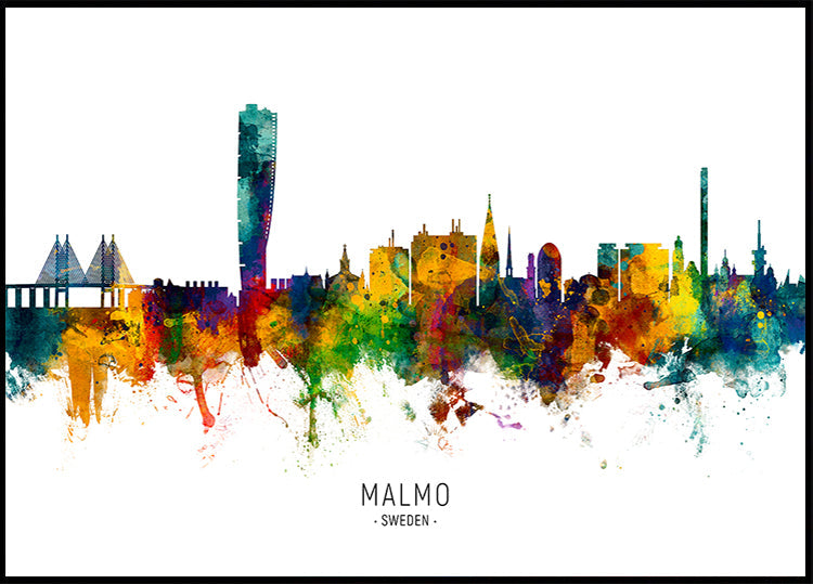 Malmö Sweden Skyline -juliste