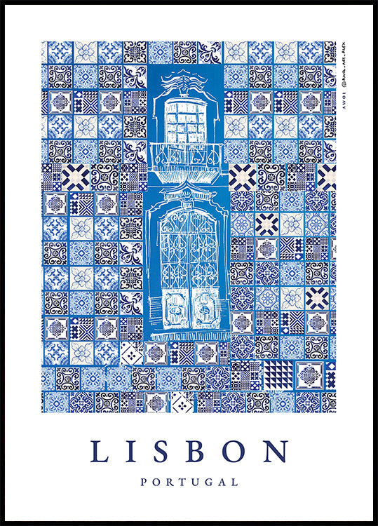Lissabon, Portugali Patterns -juliste