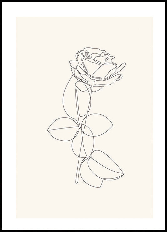 Line Art Rose -juliste