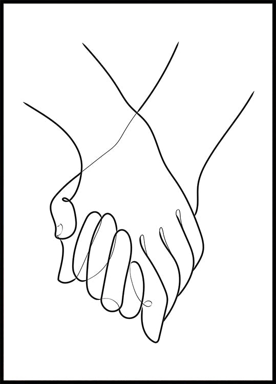 Holding Hands Lines -juliste