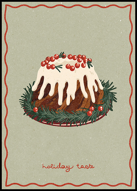 Joulu kakku. Holiday Taste -juliste