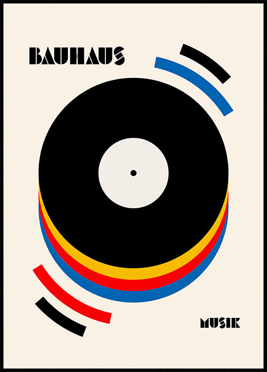 Bauhaus Music Retro kuvitusjuliste