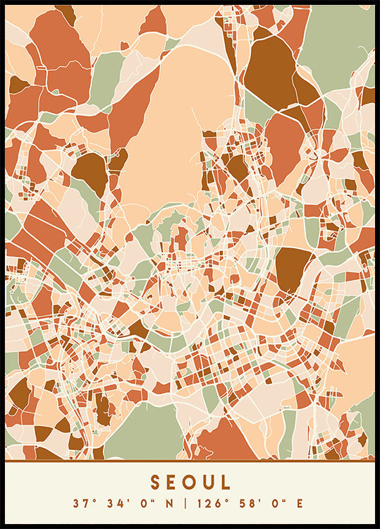 Black Maps Earth Tones 79 -juliste