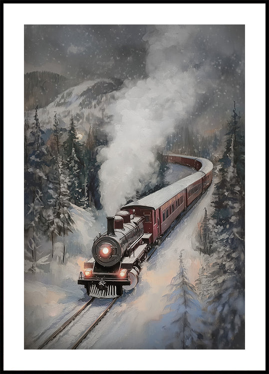 Snowfall Steam Train -juliste