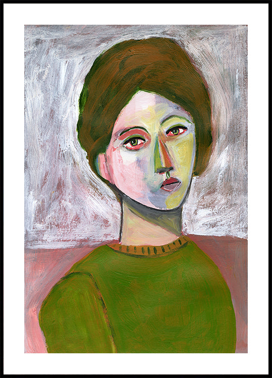 Nainen vihreässä puserossa