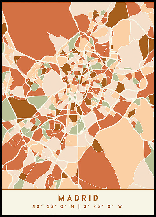 Black Maps Earth Tones 44 Plakat