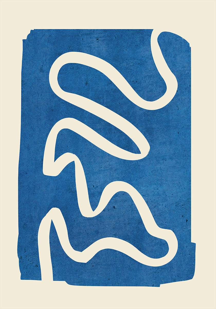 Geometrinen abstrakti minimaalinen sininen juliste