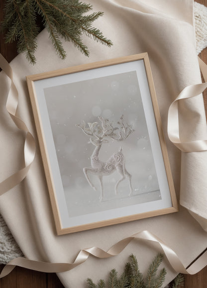 Glitter Christmas Deer -juliste