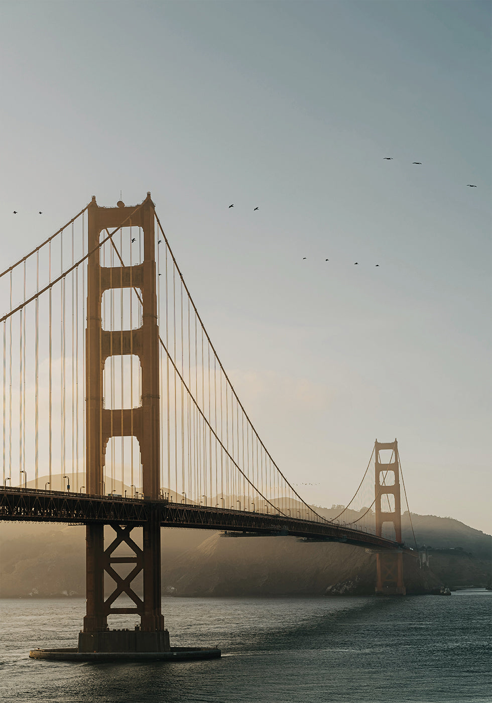 Golden Gate Bridge auringonlaskun juliste