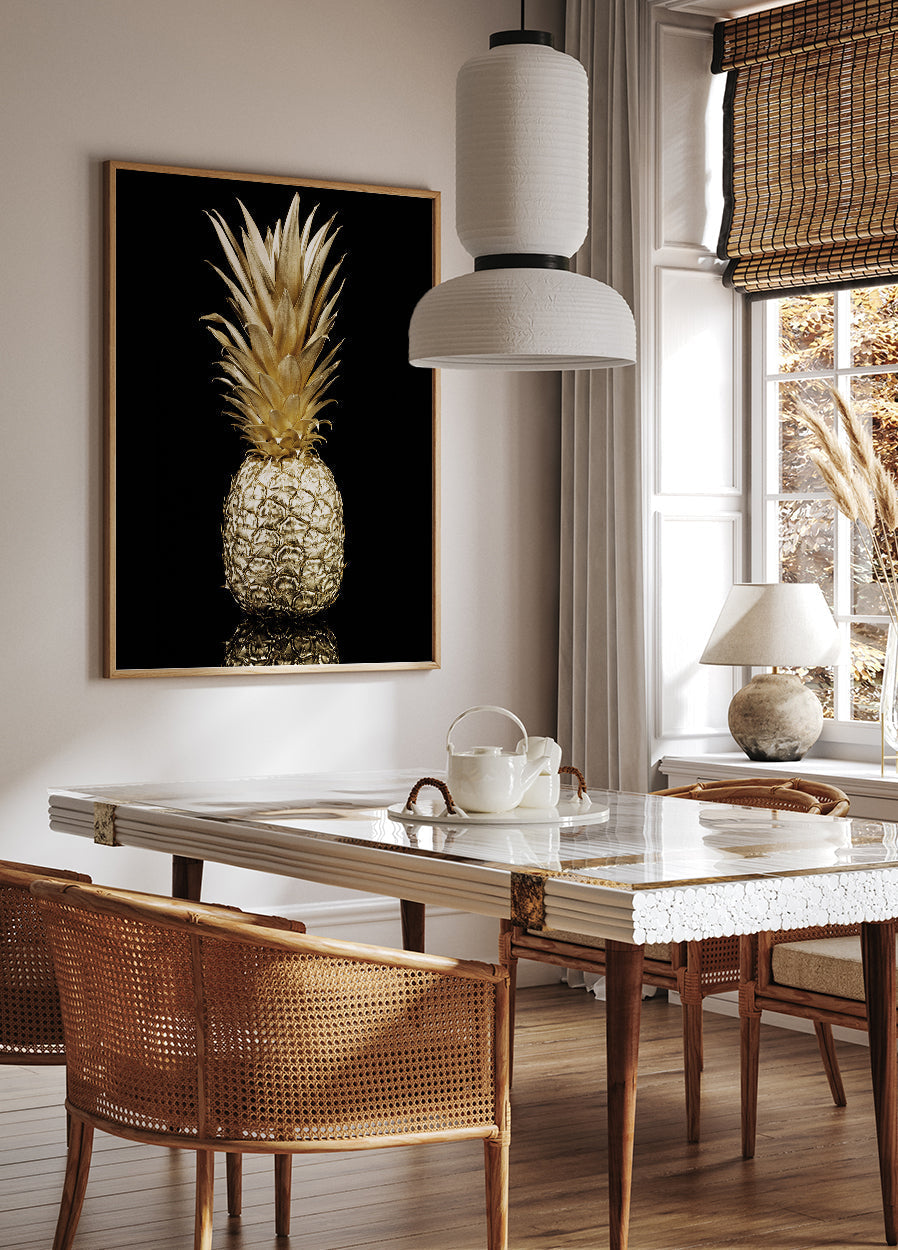 Golden Pineapple Art juliste