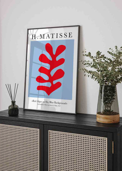 H. Matisse Punalevä taivaansinisellä taustalla juliste 