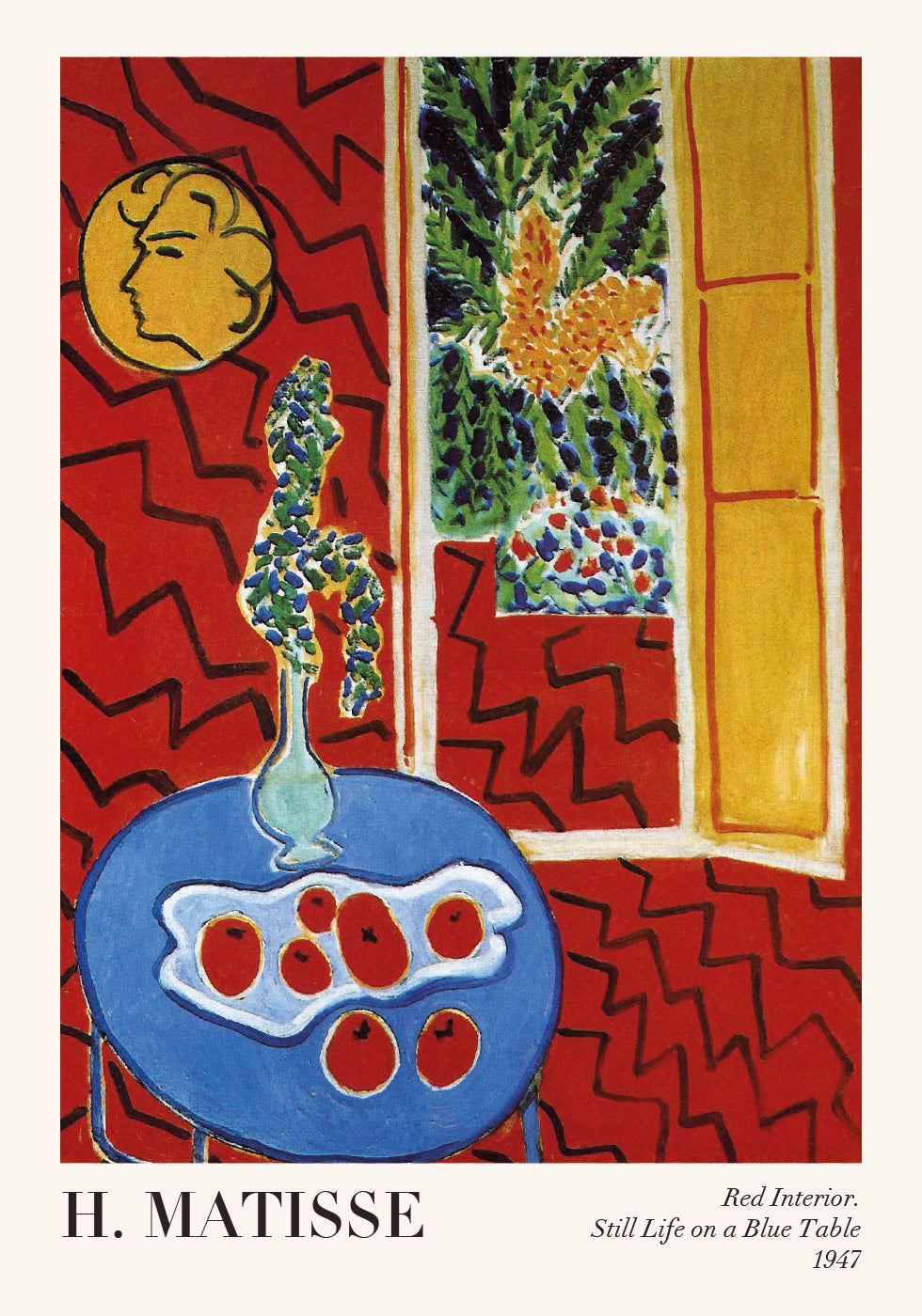 Henri Matisse - Punainen sisäasetelma sinisellä pöydällä_Тека juliste 