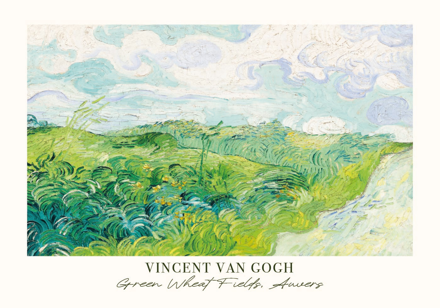 Vihreät vehnäpellot Vincent van Goghin juliste