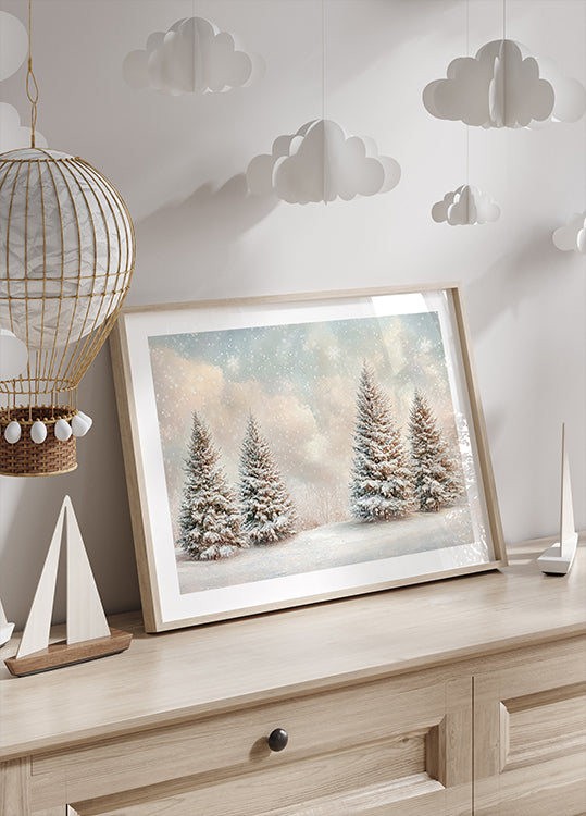 Winter Snowy Pines -juliste