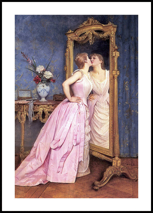 Woman Looking in Mirror Plakat - Posterbox.dk