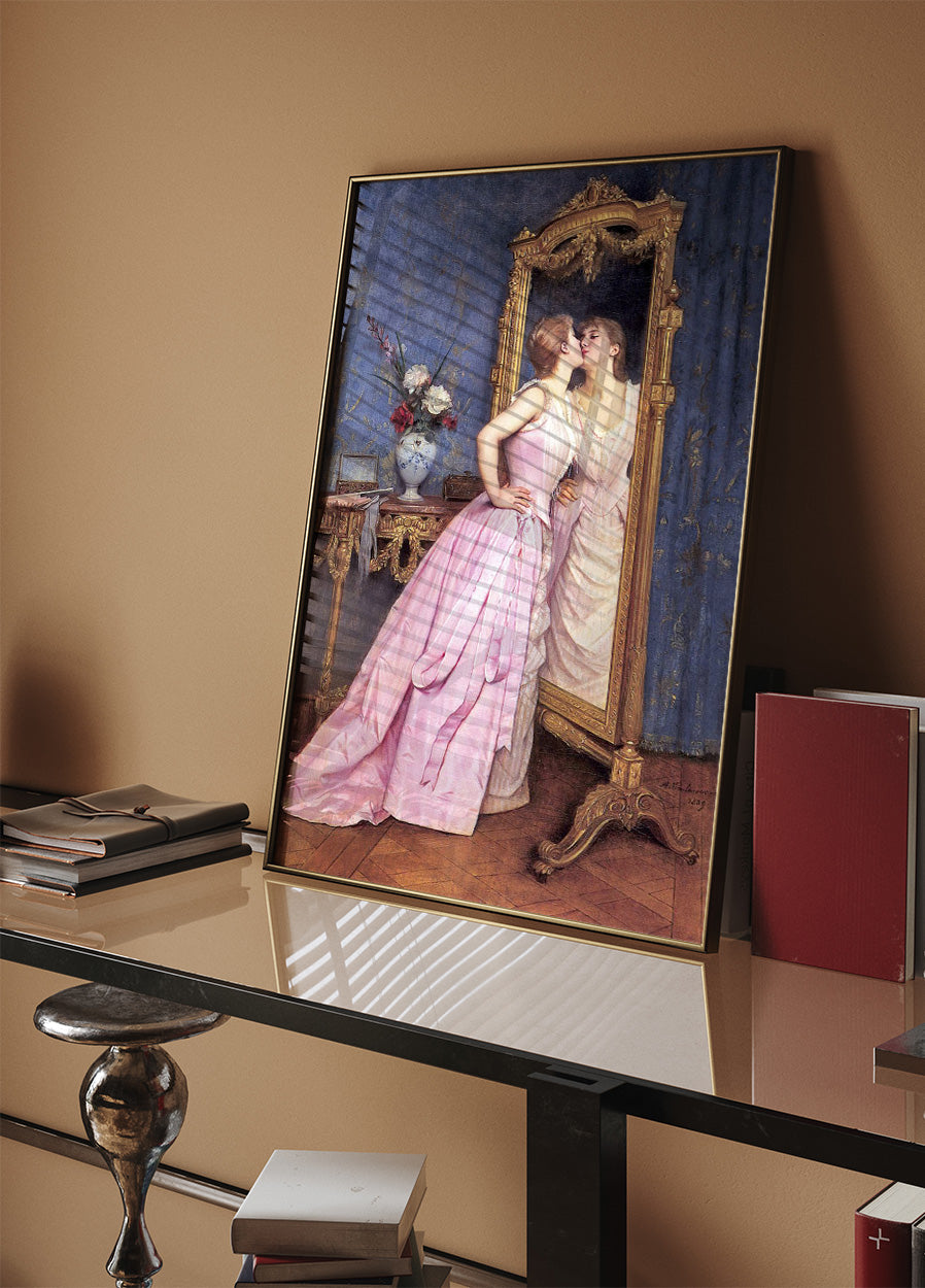 Woman Looking in Mirror Plakat - Posterbox.dk