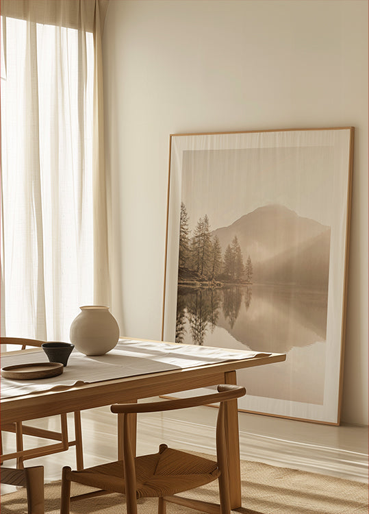 Calm Mountain Lake At Dawn Plakat - Posterbox