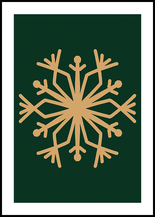 a picture of a snowflake on a green background