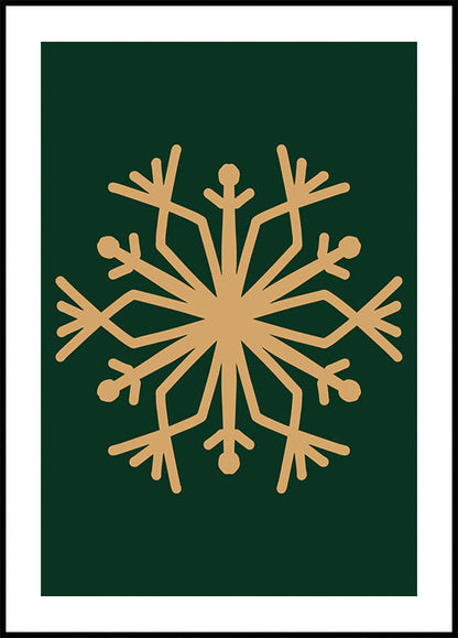 a picture of a snowflake on a green background